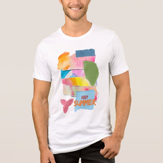 Cozy Summer Abstract Watercolor Art Tee for Artist (Vorderseite)