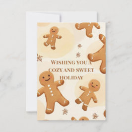 Cozy & Sweet Gingerbread Holiday Greeting Card Dankeskarte