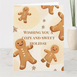 Cozy & Sweet Gingerbread Holiday Greeting Card Karte