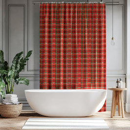 Cozy Tartan Curtain Traditional Holiday Gift Look Duschvorhang