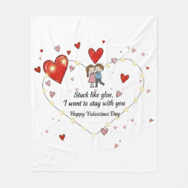 cozy togetherness personalized heart illustration fleecedecke