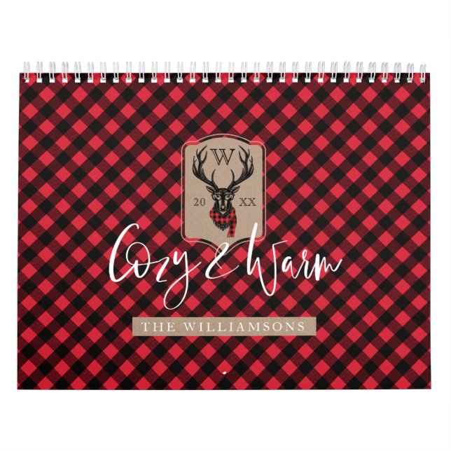 Cozy u. warmer | roter Büffel-kariertes Kalender (Titelbild)