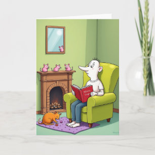 Cozy Vatertag Cartoon Karte