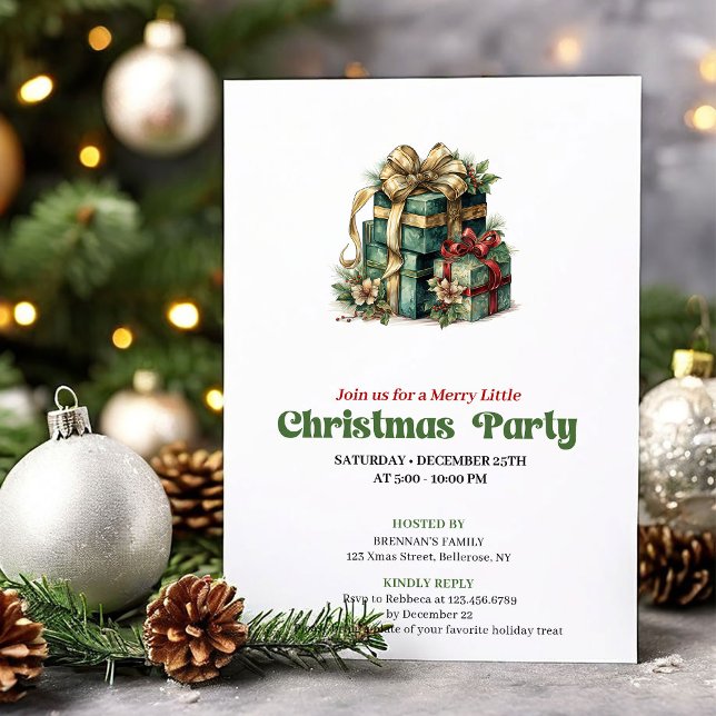 Cozy Victorian Christmas presents party invitation Einladung (Cozy Victorian Christmas angel party invitation

)