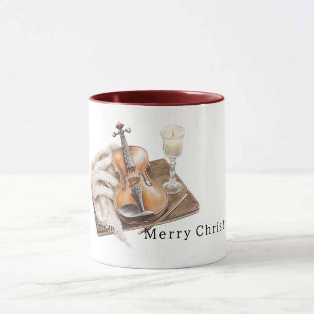 Cozy Warm Christmas Violin Candle Tasse (Zentrum)