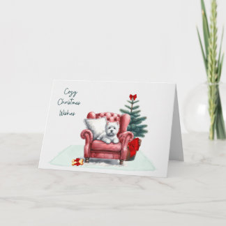 Cozy Westie Christmas Card Karte