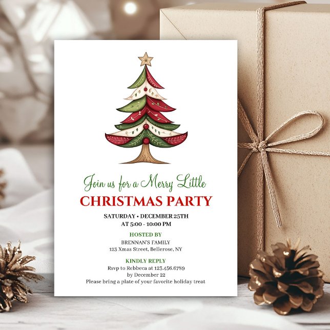 Cozy whimsical Christmas tree winter event invite Einladung (Cozy whimsical Christmas tree winter event invite)