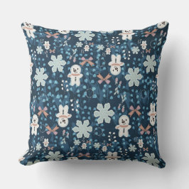 Cozy Whimsical Holiday Throw Pillow Kissen