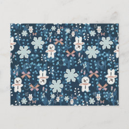 Cozy Whimsical Holiday Throw Pillow Postkarte