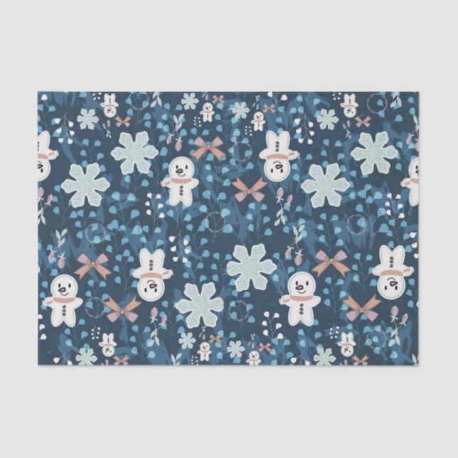 Cozy Whimsical Holiday Throw Pillow Seidenpapier (Vorderseite)