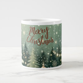Cozy Winter Forest "Merry Christmas" Mug Jumbo-Tasse