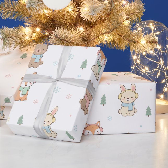  Cozy Winter Friends Gift Wrap Geschenkpapier (Feiertage)