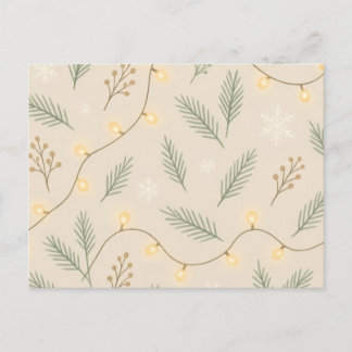 Cozy Winter Glow - Minimalist Holiday Pattern Feiertagspostkarte