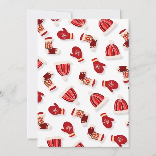 Cozy Winter Mittens and Hats white Einladung (Vorderseite)