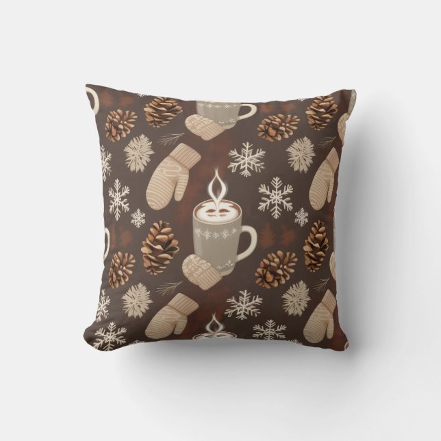 Cozy Winter Pattern-Minimalist Aesthetic Art Kissen (Vorderseite)