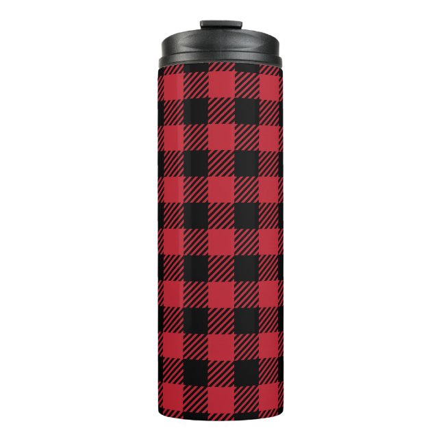 Cozy Winter Red Buffalo Check Thermosbecher (Vorderseite)