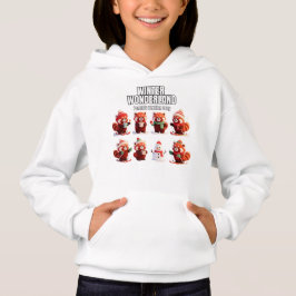 Cozy Winter Red Pandas Rectangle Art Print Hoodie