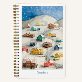 Cozy Winter Village Art Notizbuch