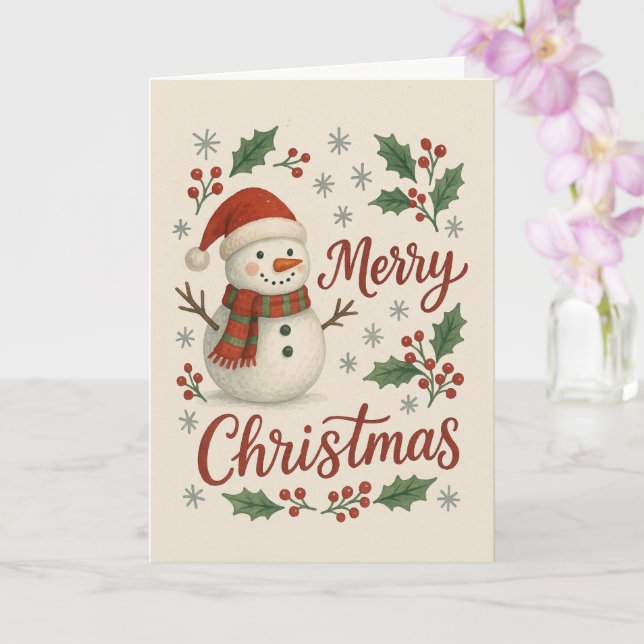 Cozy Winter Village Christmas Card – Warm Holiday  Karte (Orchidee)