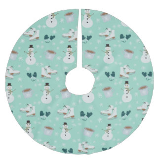 Cozy Winter Wonderland Tree Skirt Polyester Weihnachtsbaumdecke