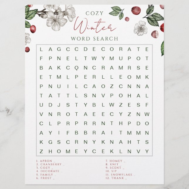 Cozy Winter Word Search Game  (Vorderseite)