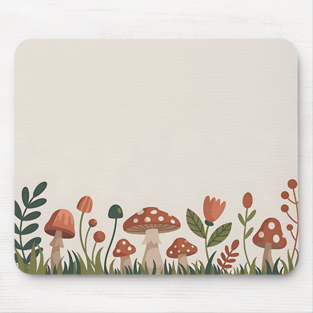 Cozy Woodland Mushrooms Mousepad (Vorne)