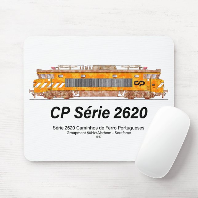 CP Serie 2620 Elektrische Lokomotive. Nez-Casse Lo Mousepad (Mit Mouse)