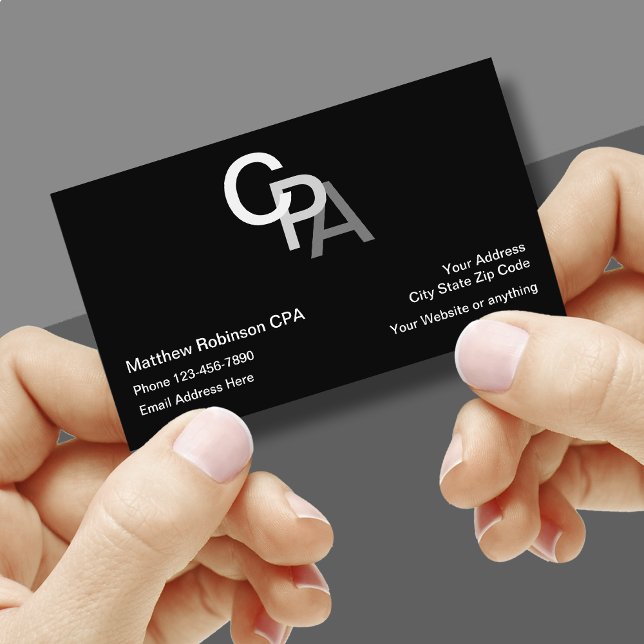 CPA Accountant Monogram Style Visitenkarte (Von Creator hochgeladen)