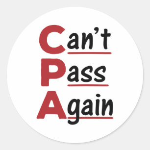 CPA Besteht Wieder Nicht Lustiges Steuerberater Ak Runder Aufkleber