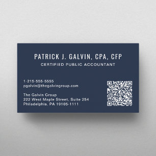 CPA-Buchhalter Blaue QR-Code Visitenkarte
