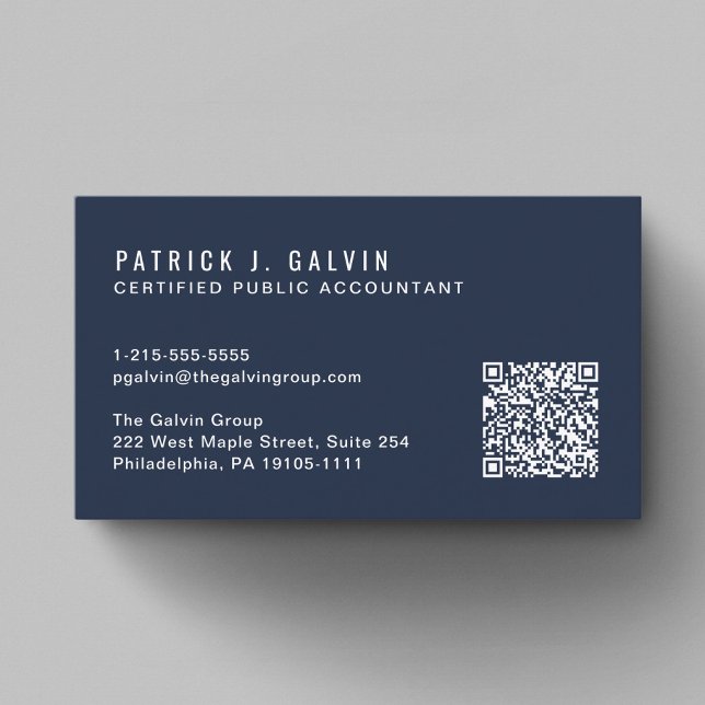 CPA-Buchhalter QR-Code Blau Visitenkarte (CPA Accountant QR Code Blue Business Card)