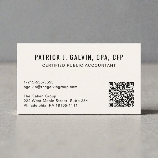 CPA-Buchhalter-QR-Code Visitenkarte (CPA Accountant QR Code Business Card)