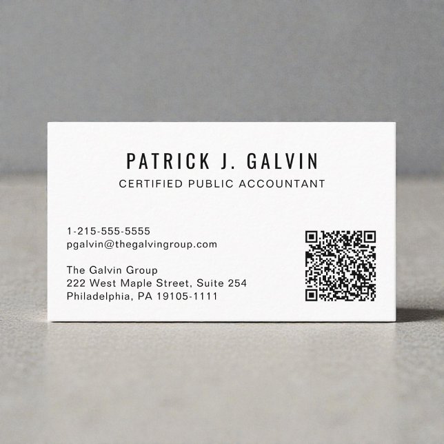 CPA-Buchhalter-QR-Code Visitenkarte (CPA Accountant QR Code Business Card)