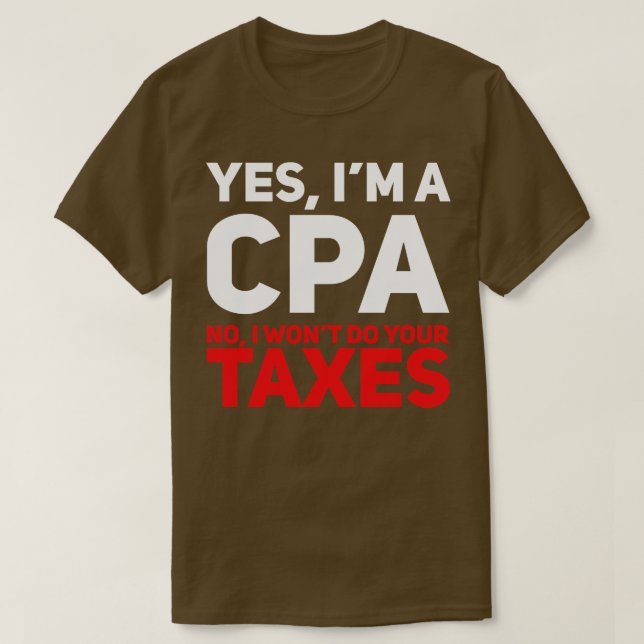 CPA Buchhalterbesteuerung T-Shirt (Design vorne)