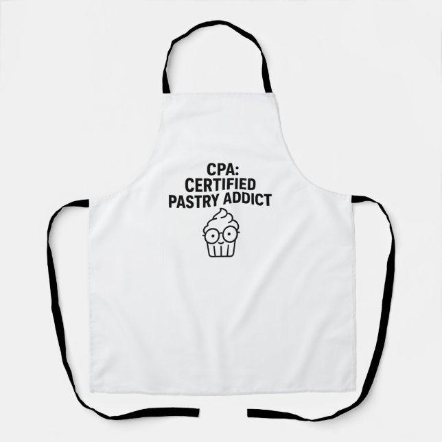 CPA Certified Pastry Addict - Funny Accounting Pun Schürze (Vorderseite)