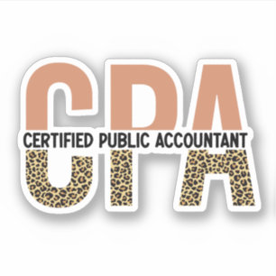 CPA Certified Public Accountant Leopard Print Aufkleber