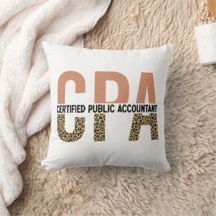 CPA Certified Public Accountant Leopard Print Kissen