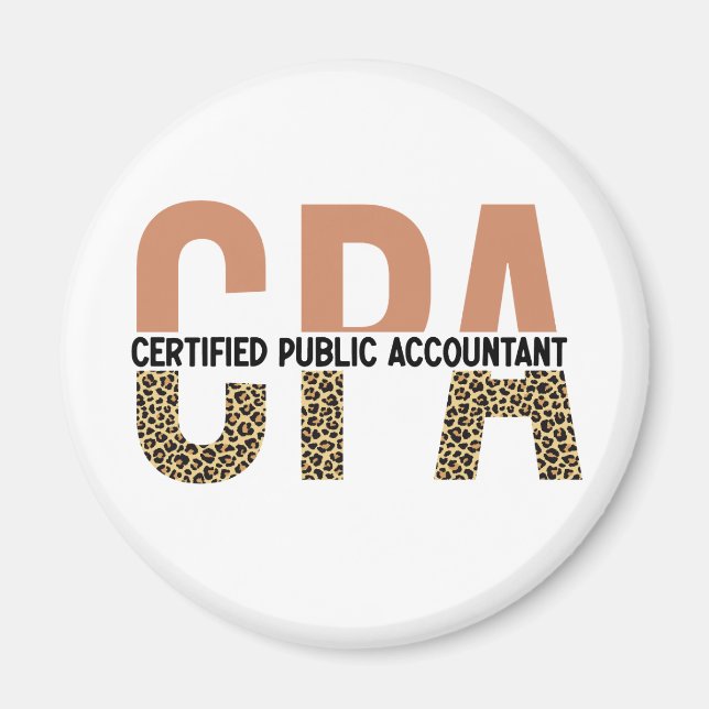 CPA Certified Public Accountant Leopard Print Magnet (Vorne)