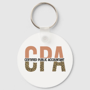 CPA Certified Public Accountant Leopard Print Schlüsselanhänger