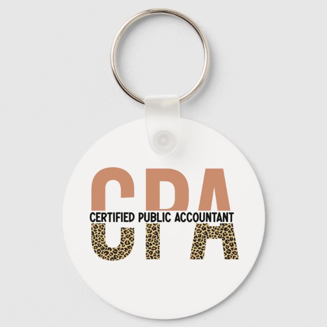 CPA Certified Public Accountant Leopard Print Schlüsselanhänger (Vorderseite)