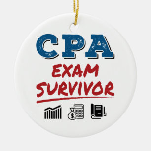 CPA Exam Survivor Keramik Ornament