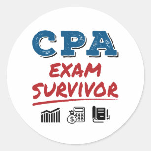 CPA Exam Survivor Runder Aufkleber