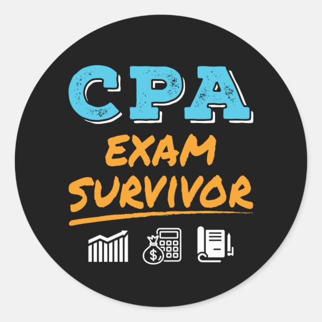 CPA Exam Survivor Runder Aufkleber (Vorderseite)