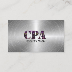 CPA-Logo Zertifiziert Öffentliches Konto Silber Visitenkarte