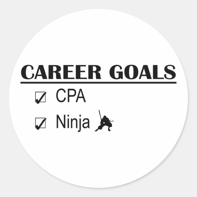 CPA Ninja Karriereziele Runder Aufkleber (Vorderseite)