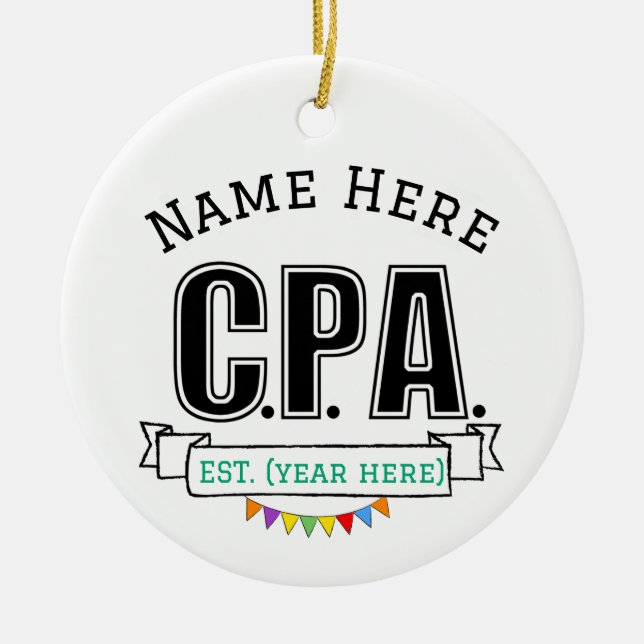 CPA Ornament-Personalisiertes Geschenk für CPA-Liz Keramik Ornament (Vorne)