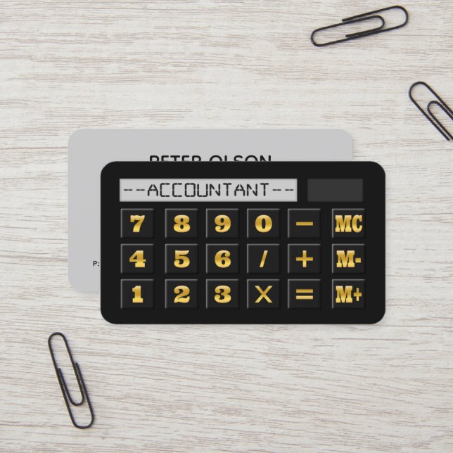 CPA-Steuerberater für Schwarzes Gold und Grau Visitenkarte (Vorderseite/Rückseite Beispiel)