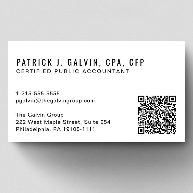 CPA-Steuerberater-QR-Code Visitenkarte (CPA Accountant QR Code Business Card)