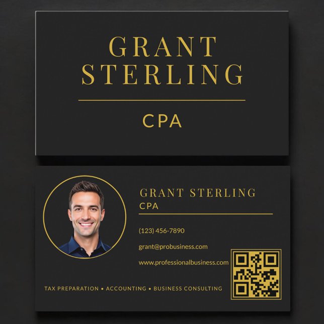 CPA Steuerberater Wirtschaftsprüfer QR-Code Schwar Visitenkarte (Von Creator hochgeladen)