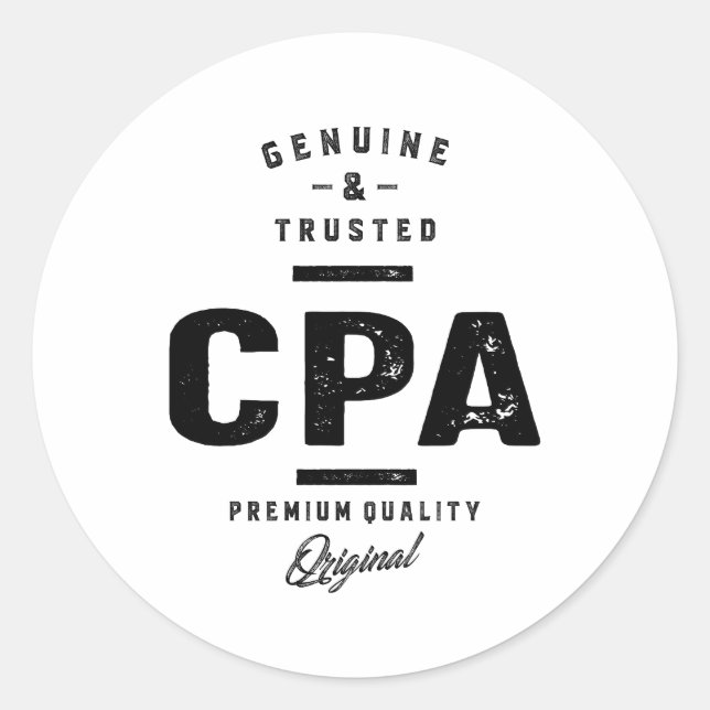 CPA Work Job Title Gift Runder Aufkleber (Vorderseite)